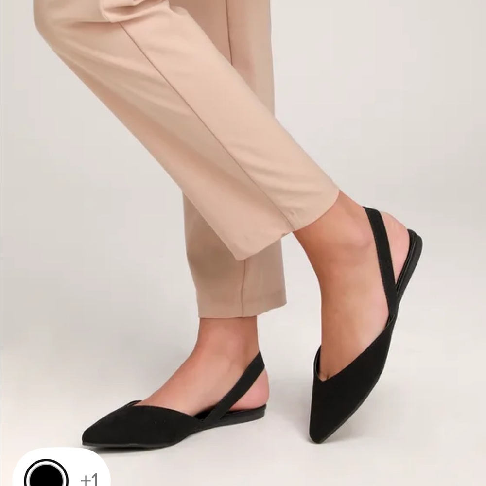 Lulus Mae Black Suede Slingback Flats